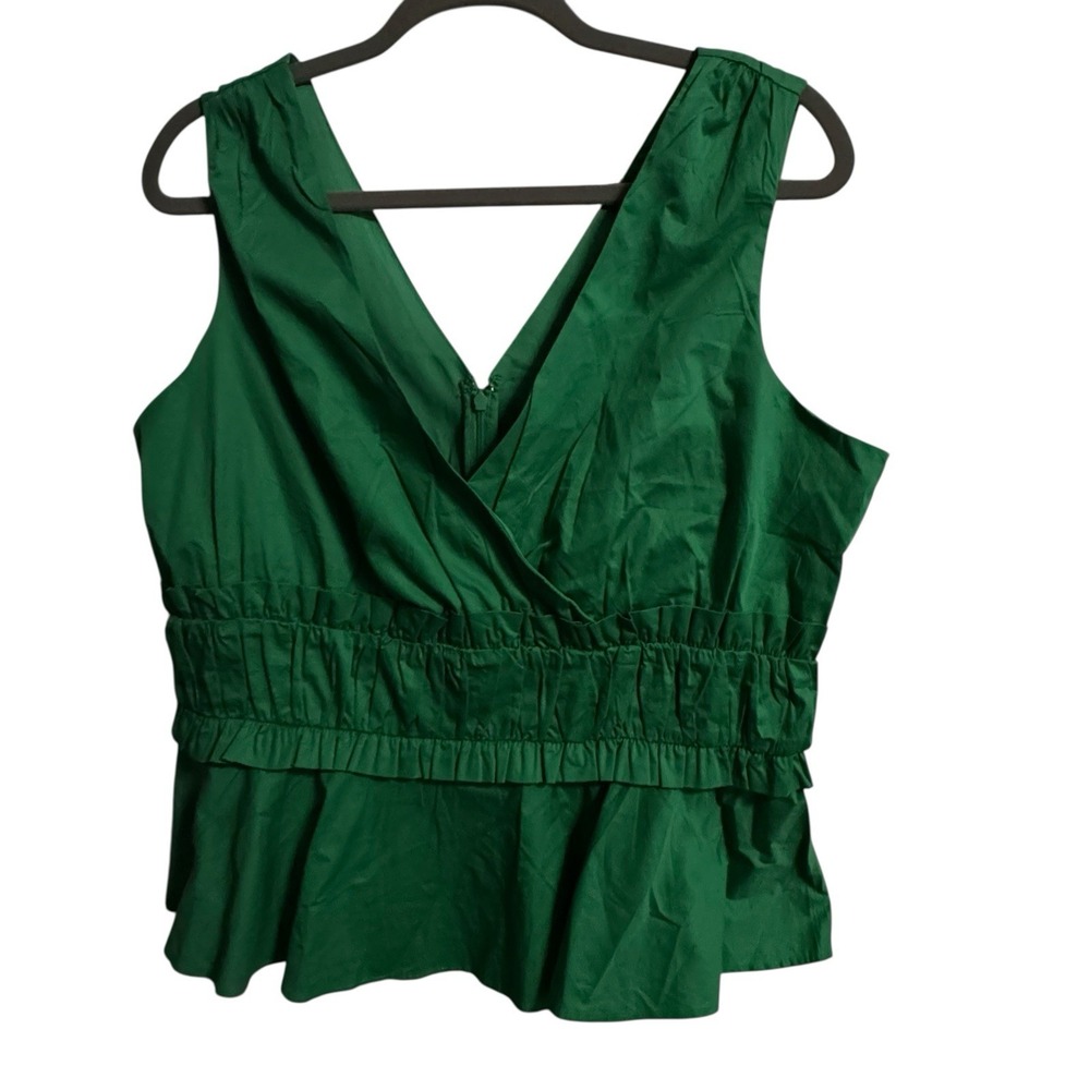 Express Top Women's Size Large Peplum‎ Tank Kelly Green Baby Doll Y2K